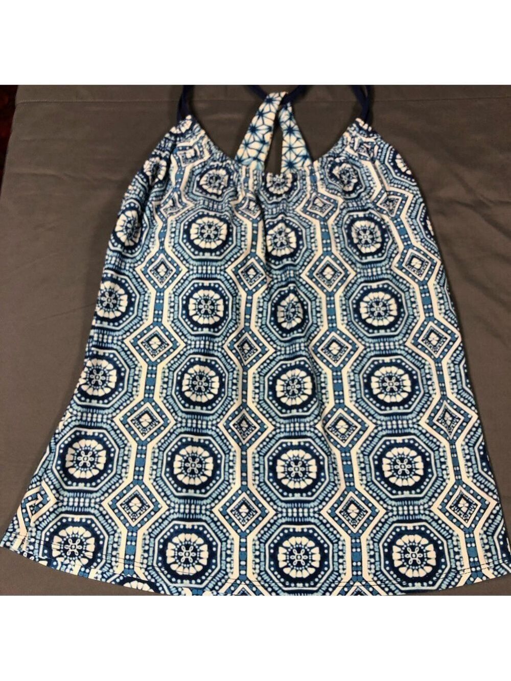 Next Blue and White Patterned TANKINI TOP